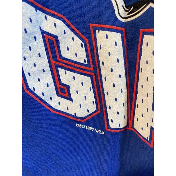 Vintage 1995 New York Giants ABC Monday Night Football Blue Short Slv Shirt XL - Picture 3 of 5